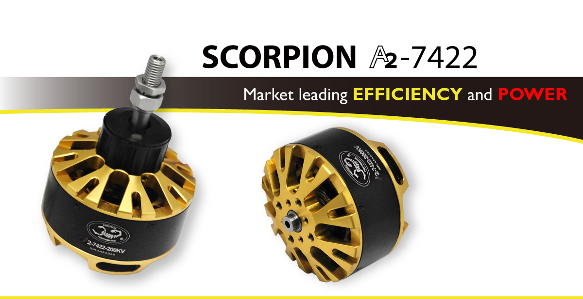 Scorpion A2-7422-200kv (70cc / 6900w / 12s) features